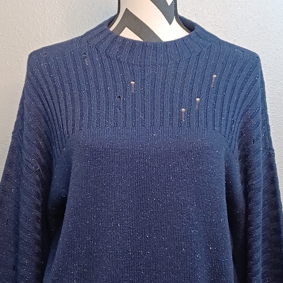 DH New York Distressed Silk Cashmere Knit Bell Sleeve Jumper Sweater - Picture 5 of 14